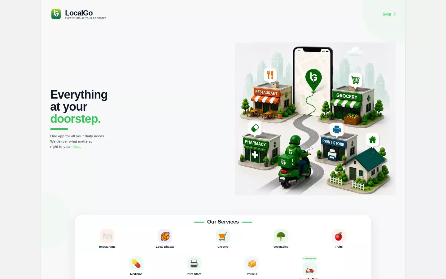 LocalGo — Local Commerce & On-Demand Delivery